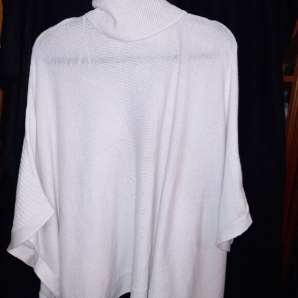 Simply VERA Cream Cowl Neck Sweater Cape Size Clunky Boxy Hang 80 Vibes XL  XXL - Picture 2 of 8